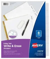 Avery Big Tab Write & Erase Dividers