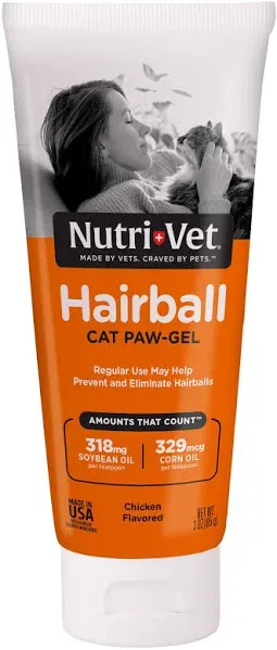 Nutri-Vet Chicken Hairball Paw-Gel for Cats 3-oz