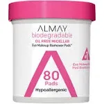 Almay Biodegradable Eye Makeup Remover Pads, Oil Free Micellar - 80 pads