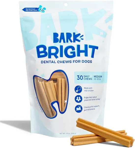 Bark Bright Natural Dental Chew Sticks for Dogs