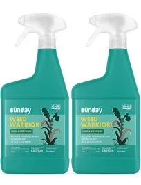 Sunday Weed Warrior 32oz 2 Pack Grass &amp; Weed Killer Organic, Ready-to-Use Q2