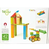 Magnetic Wooden Blocks, 42-Piece Set, Tints