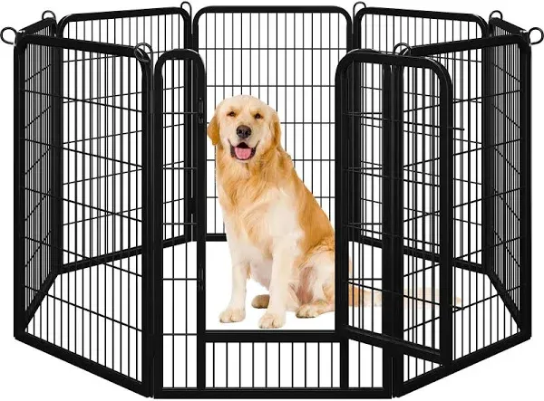 Yaheetech Dog Playpen Outdoor, 8 Panel Fence 40" Indoor Pen for Large/Medium/Small Dogs Animals Heavy Duty Pet Exercise Pen for Puppy/Rabbit Portable Playpen for RV Camping Garden Yard