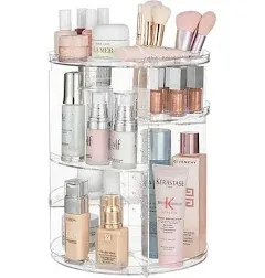 HBlife 360 Rotating Makeup Organizer Adjustable Carousel Large Capacity Revolving Perfume Organizer