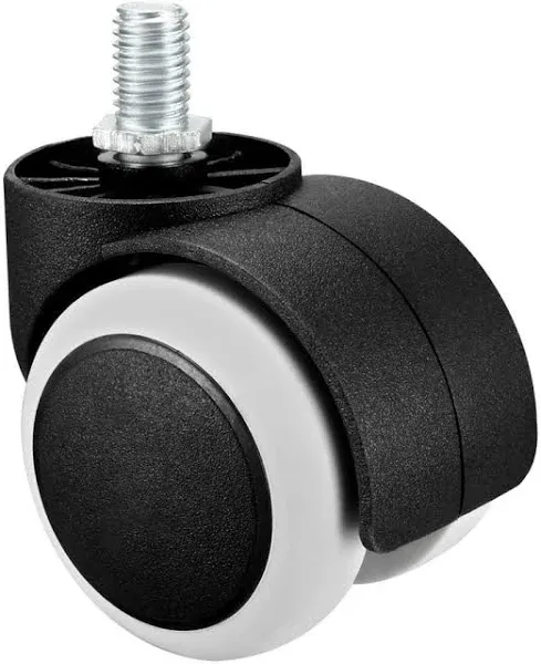 Office Chair Casters 2 Inch PU Twin Wheel Stem Swivel Caster Gray