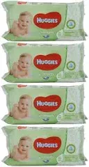 Huggies Baby Wipes Natural Care with Aloe Vera, 56 Count 56 (Pack of 4) 