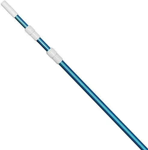 POOLWhale Professional 12 Feet Blue Anodized Aluminum Telescopic Swimming Pool Pole