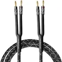 Gearit 12awg Premium Heavy Duty Braided Speaker Wire with Dual Gold Plated Banana Plug Tips