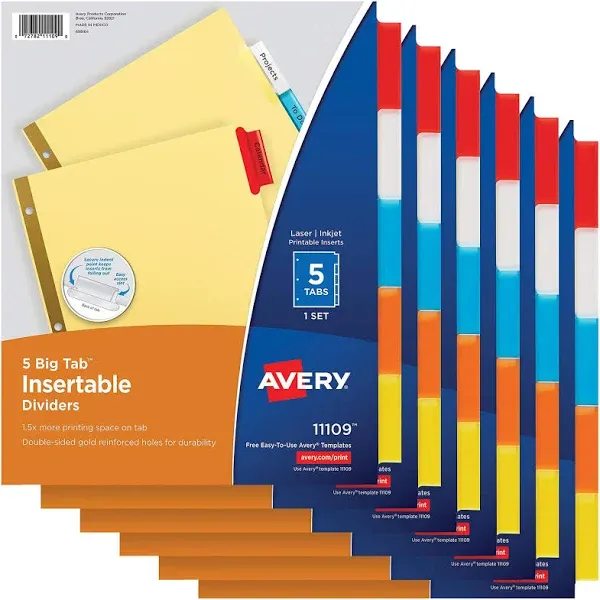 Avery Big Tab Insertable Dividers