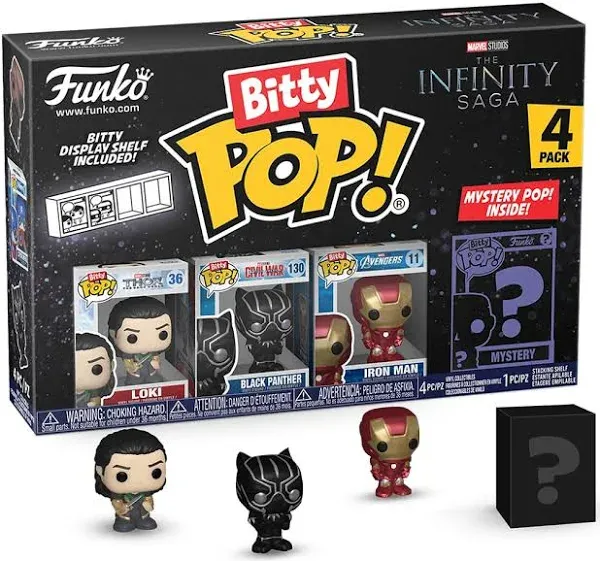 Funko Bitty Pop! Marvel Mini Collectible Toys - Loki, Black Panther, Iron Man &amp; 