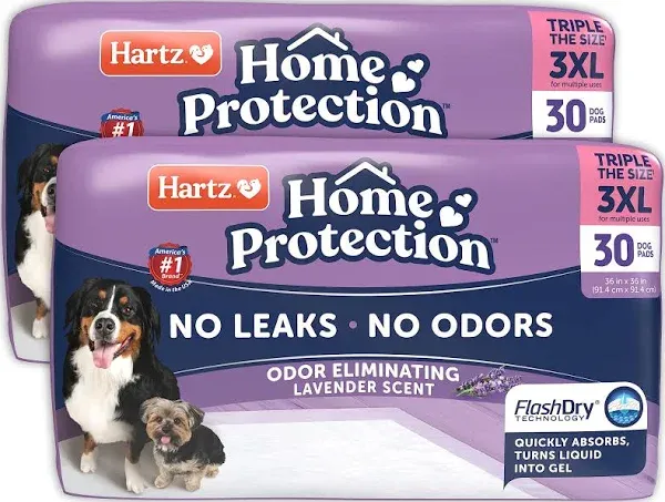 Hartz Home Protection Lavender Scent Odor-Eliminati<wbr/>ng Dog Pads, 3XL, 30ct