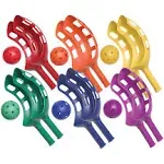 Champion Sports Scoop Ball Set, Plastic, Assorted Colors, 2 Scoops/1 Ball Per Set, 6 Sets (CSISBS1SET)