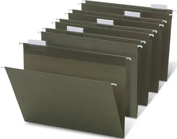 Office Depot Brand Hanging Folders, 1/5 Cut, Letter Size, Green, 25-Pk