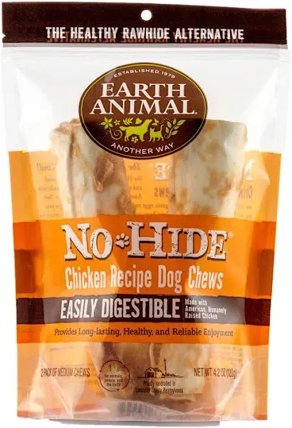 Earth Animal No-Hide Chicken Chews Large 7oz, 2-Pack