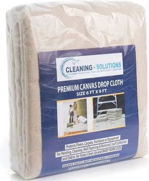 New Melca Canvas Drop Cloth Size: 6’ x 9’ Natural Double Stitched Edging New