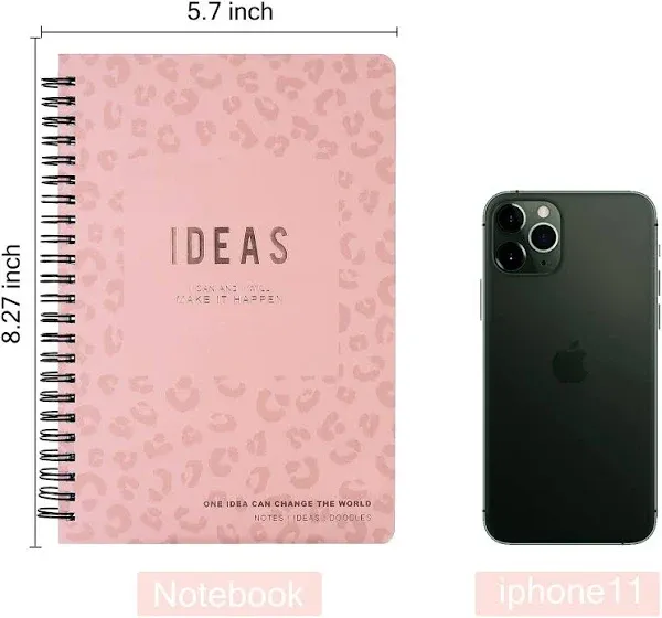 4 Pcs Girls Notebooks, Lined Spiral Journal for Women, A5 Rose Gold Pink