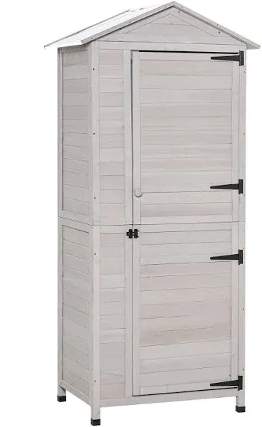 Outsunny Wooden Single-Door Backyard Storage Shed Magnetic Latch Tilted Roof