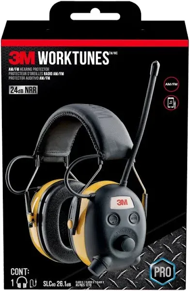 3M Earmuf Safety Headset w/Radio Noise Reductn LCD BK/YW 9054100000V