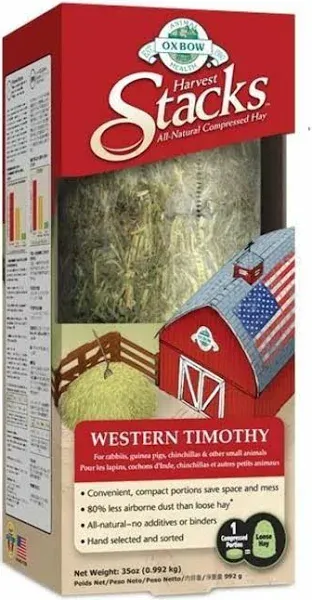 Oxbow Animal Health Harvest Hay Stacks Western Timothy Hay w/ Carrots 35 Oz     