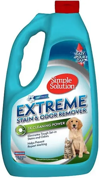 Simple Solution Extreme Pet Stain and Odor Remover | Enzymatic Cleaner with 3X