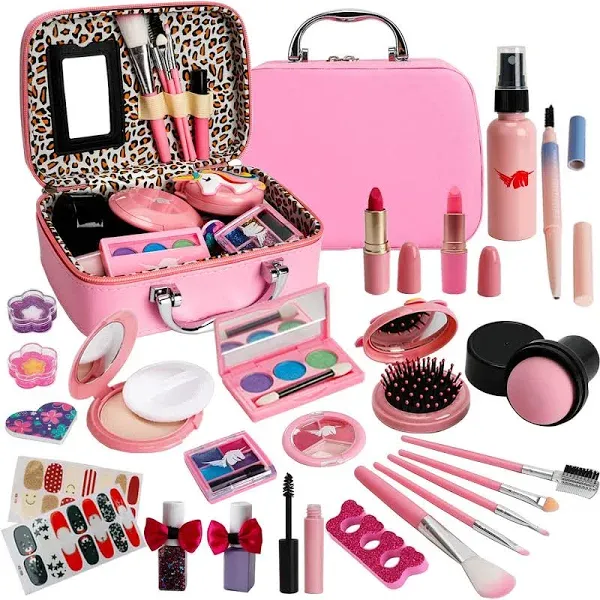 Flybay Kids Makeup Kit for Girl Washable Makeup Girls Real Makeup for Kids