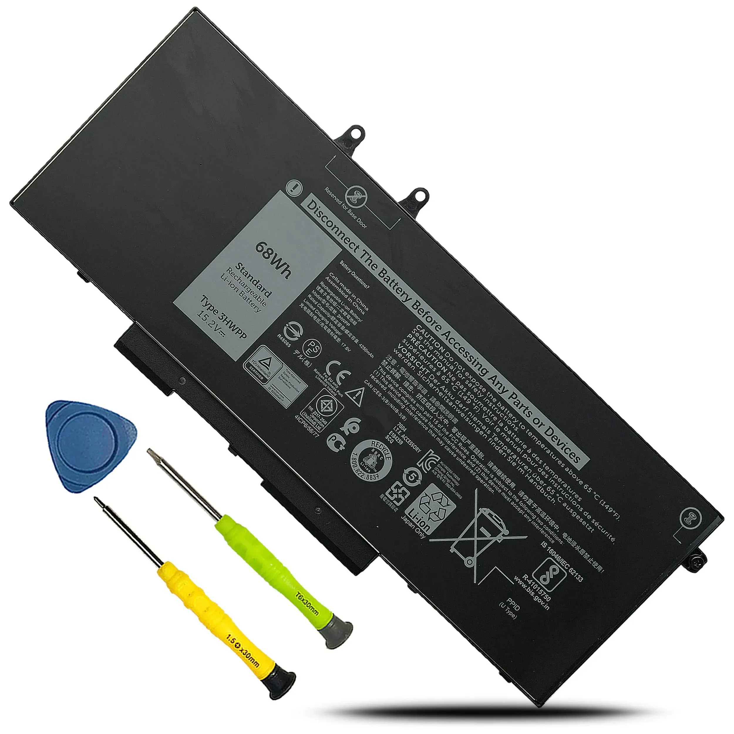 Boweirui 3HWPP Laptop Battery for Dell Latitude 5401 5410 5411 5501 5510 5511, Precision 3541 3550 3551, Inspiron 7500 7506 2-in-1 Black P80F003