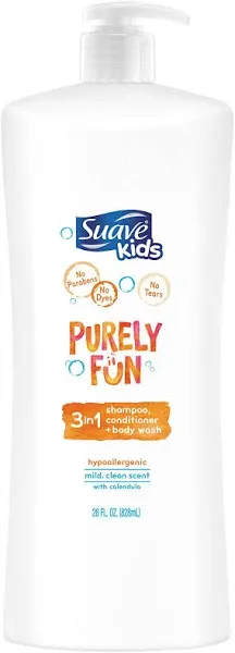 Suave Kids Purely Fun 3-In-1 Shampoo Conditioner Body Wash