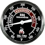 Tel-Tru BQ300 3" Black Dial Barbecue Thermometer, 2.5" Stem