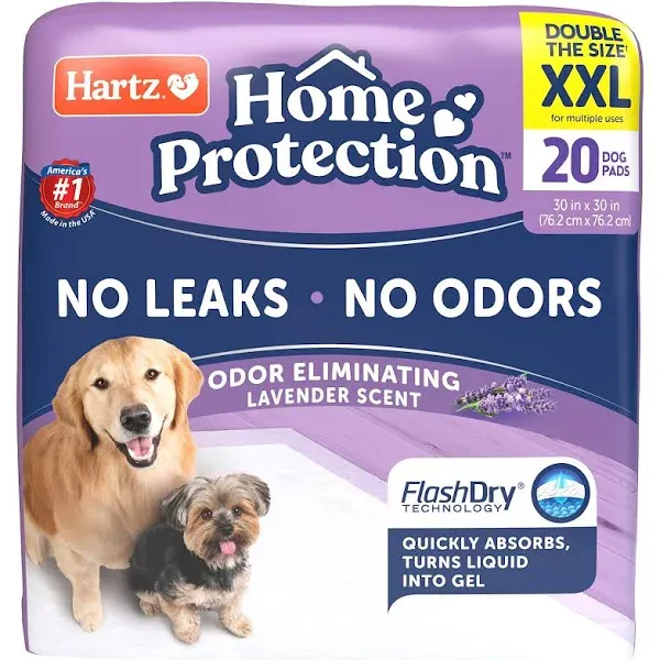 Hartz Home Protection Lavender Scent Odor-Eliminati<wbr/>ng Dog Pads, XXL, 40ct