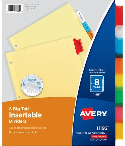 Avery Big Tab Insertable Dividers