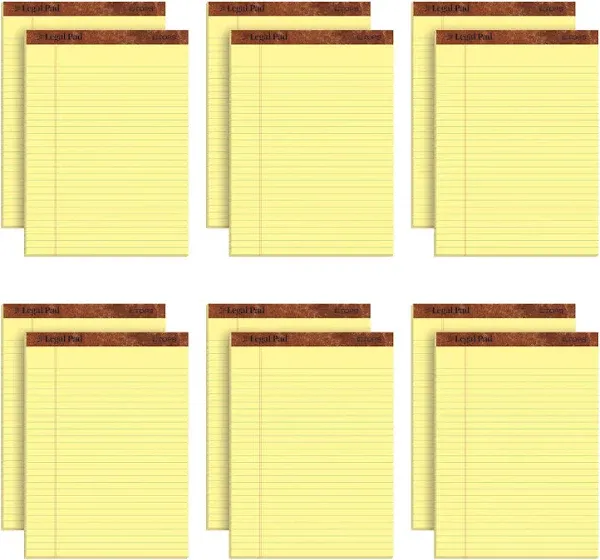 Tops Writing Pads, Canary, Legal Rule, 3 Pack - 3 pads