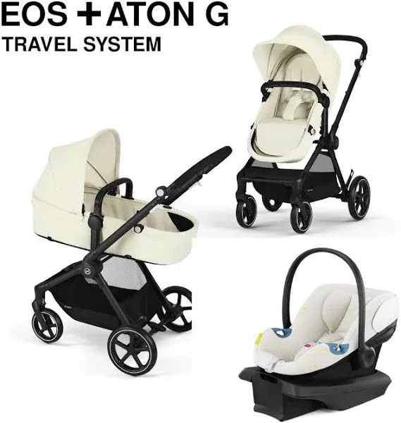 Cybex Eos 5-in-1 Aton G Travel System - Seashell Beige