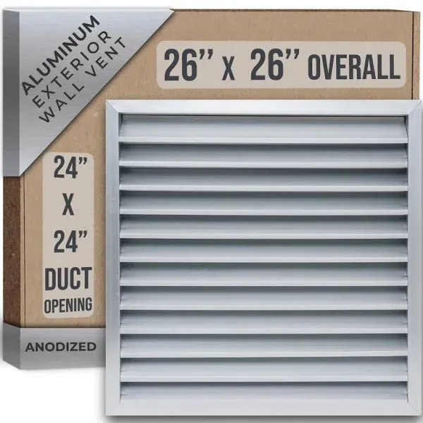 Fits 6x6 Wall Opening | Anodized Aluminum Exterior Wall Vent by Handua | Gable Shed for Crawlspace, Outdoor, Doors, Attic | Weatherproof, Rain&Rust Proof, Water Resistant Grille Overall: 8" W X 8" H