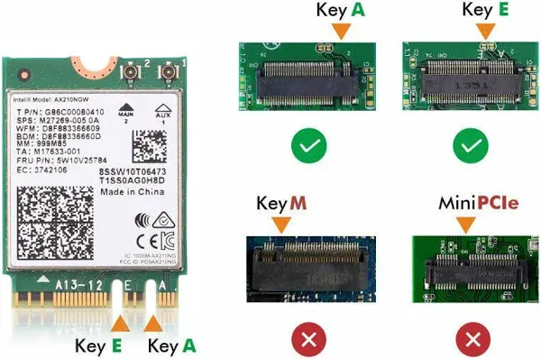 REKONG Wi-Fi 6E AX210NGW Wireless WiFi Card