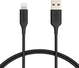 Amazon Basics 2-Pack USB-A to Lightning ABS Charger Cable, MFi Certified Charger for Apple iPhone 14 13 12 11 X Xs Pro, Pro Max, Plus, iPad, 3 Foot, Black