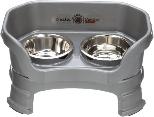 Neater Pet Brands - Feeder - Deluxe Model - Mess-Proof Dog Bowls (Large, Gunmetal Grey)