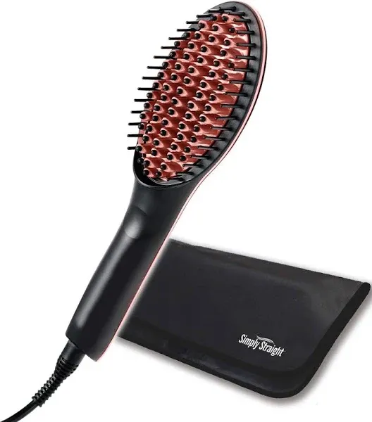 Simply Straight Ceramic Brush Hair Straightener Brush New In Box