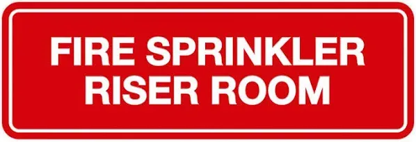 Signs ByLITA Standard Fire Sprinkler Riser Room Sign (Red) - Large (1 Pack)