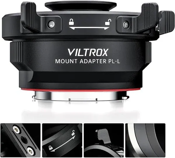 VILTROX PL-L Lens Adapter, Lens Converter Ring Camera Lens Mount Adapter Ring Compatible with PL Lens to L Mount Camera Panasonic S1 S1R S1H S5/Leica SL SL2 CL TL/Sigma FP DSLR Cameras