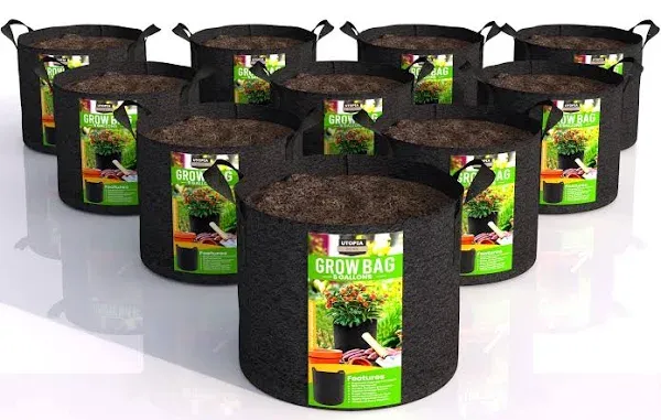 5 Pack 5 Gallon Grow Bags, Thickened Nonwoven Plant Fabric Pots with Handles