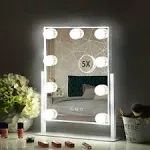 HIEEY Hollywood Vanity Mirror with 9 Dimmable 14.1&#034;L x 11.4&#034;W, White-9 Bulbs 