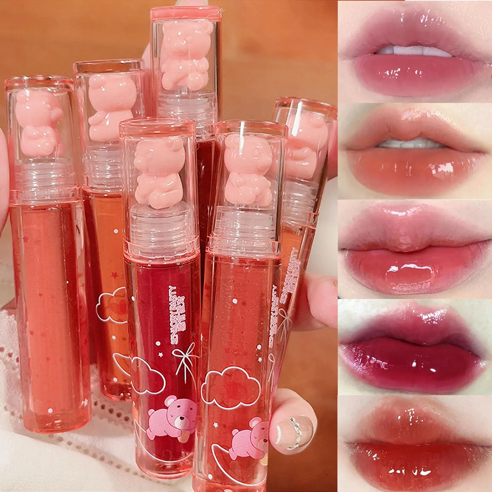 LuckNest Bear Lip Glaze Jelly Lipstick