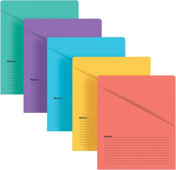 Better Office Products Lined Vertical Slash Pocket File Folders