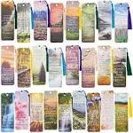 100 Pack Christian Bookmarks with Religious Scriptures, Bible Verse Book Markers (6 x 2 in)