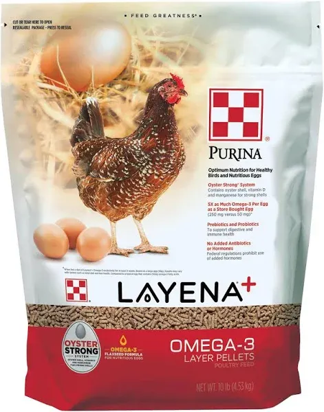 Purina Layena Plus Omega-3 Chicken Feed