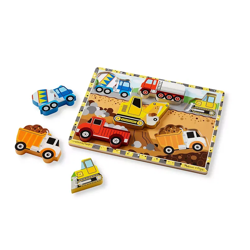 Melissa & Doug Construction Chunky Puzzle, Multicolor