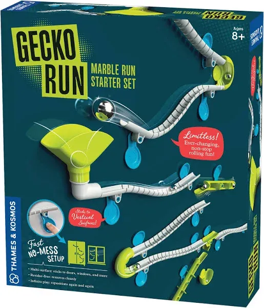 Gecko Run Marble Run Starter Set by  – 63 Piece Vertical Marble Run Toy with Fle