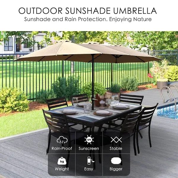 Kozyard Butterfly 15' Outdoor Patio Double-Sided Aluminum Umbrella