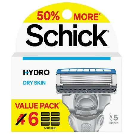 Schick Hydro 5 Dry Skin Refill - 6 Count