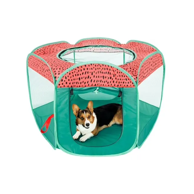 FurHaven Portable Mesh Pet Playpen Large / Hunter Green